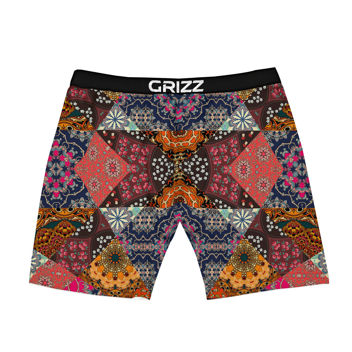 Patchwork Indian Flower Mandala Print Pattern Boxer Briefs-grizzshop