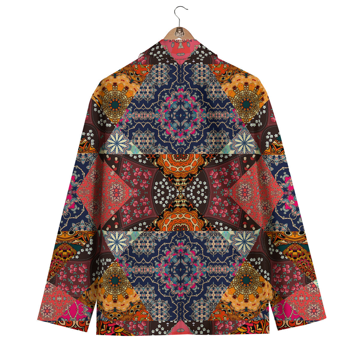 Patchwork Indian Flower Mandala Print Pattern Men's Blazer-grizzshop