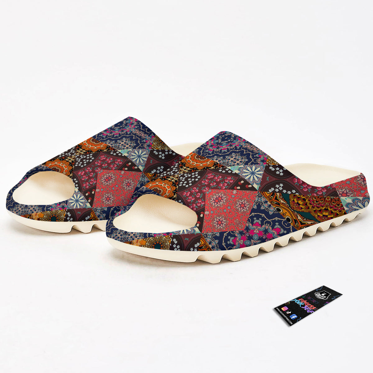 Patchwork Indian Flower Mandala Print Pattern Sandals-grizzshop