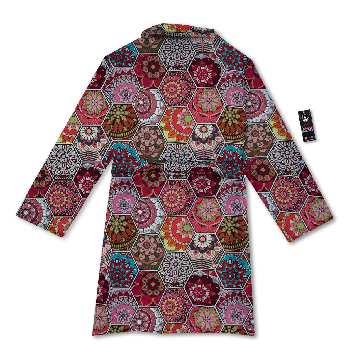 Patchwork Indian Print Pattern Bathrobe-grizzshop