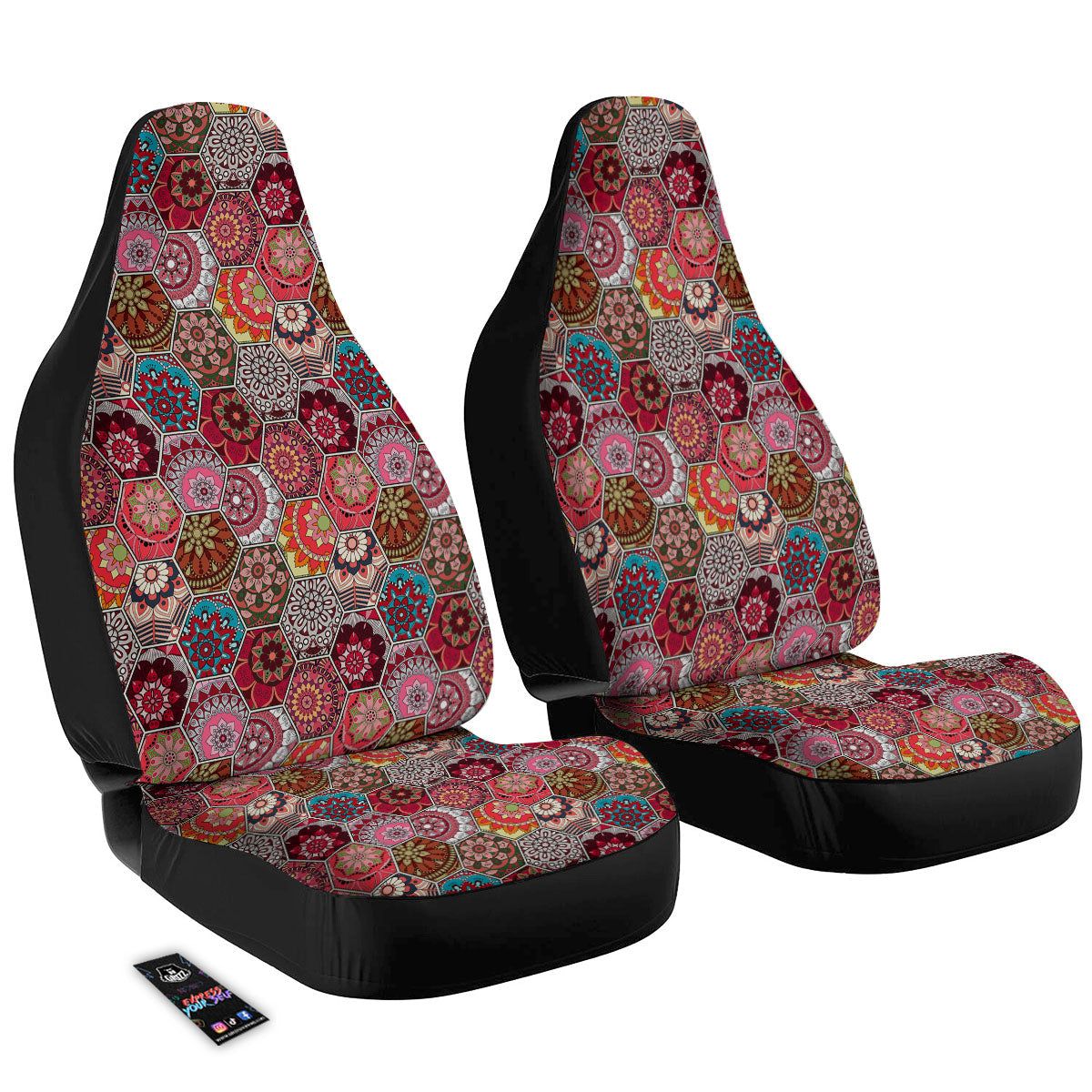 Patchwork Indian Print Pattern Car Seat Covers-grizzshop