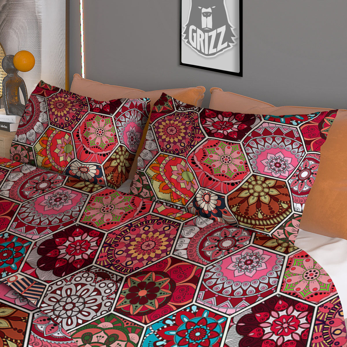 Patchwork Indian Print Pattern Duvet Cover Bedding Set