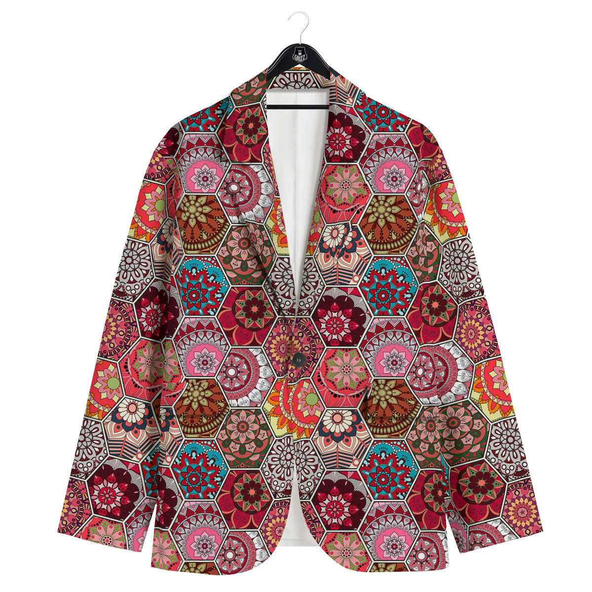 Patchwork Indian Print Pattern Men's Sport Coat-grizzshop