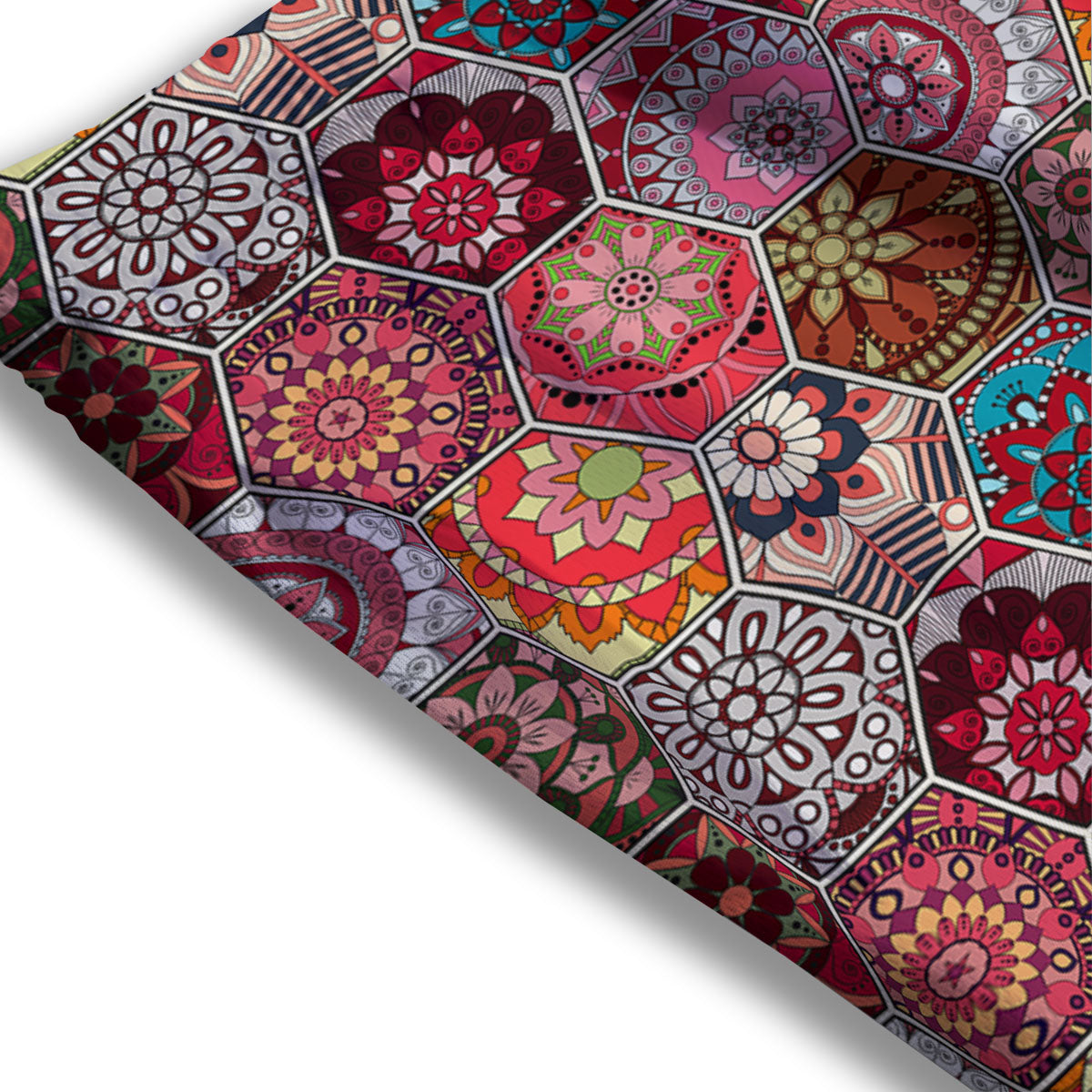 Patchwork Indian Print Pattern Mesh Shorts