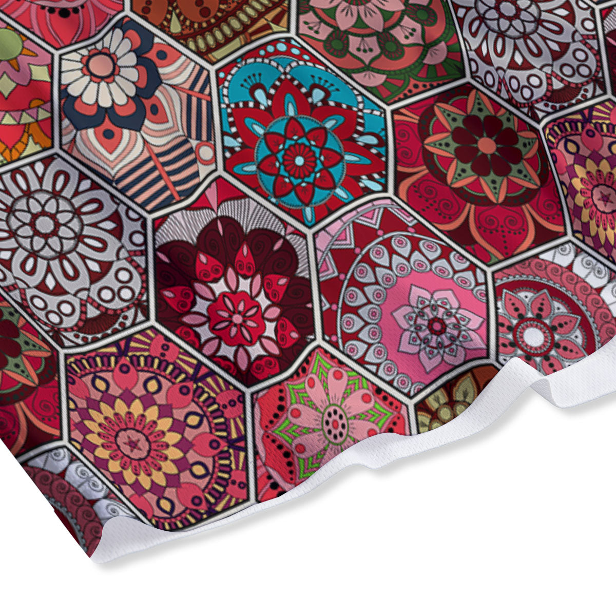 Patchwork Indian Print Pattern Mesh Shorts
