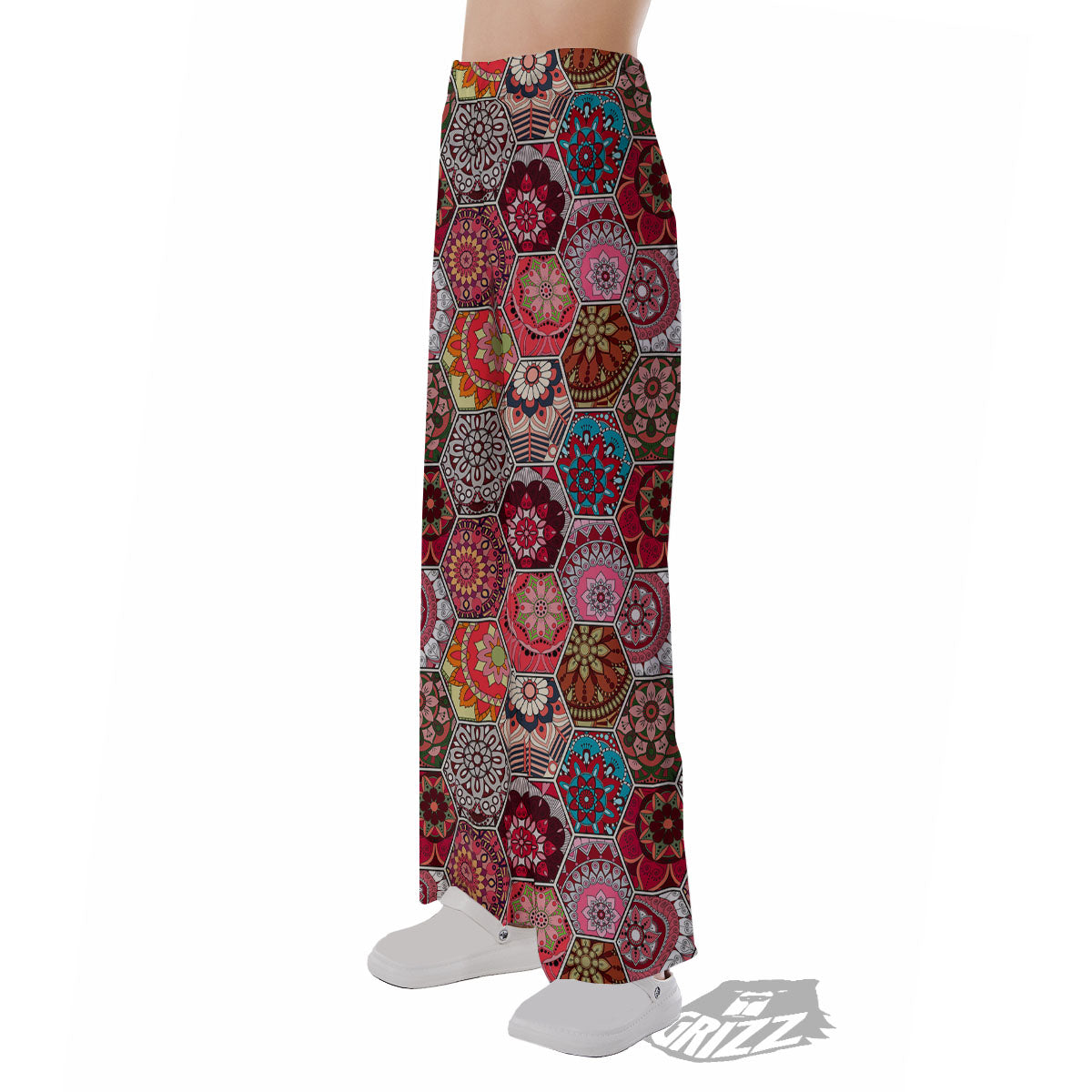 Patchwork Indian Print Pattern Pajama Pants-grizzshop