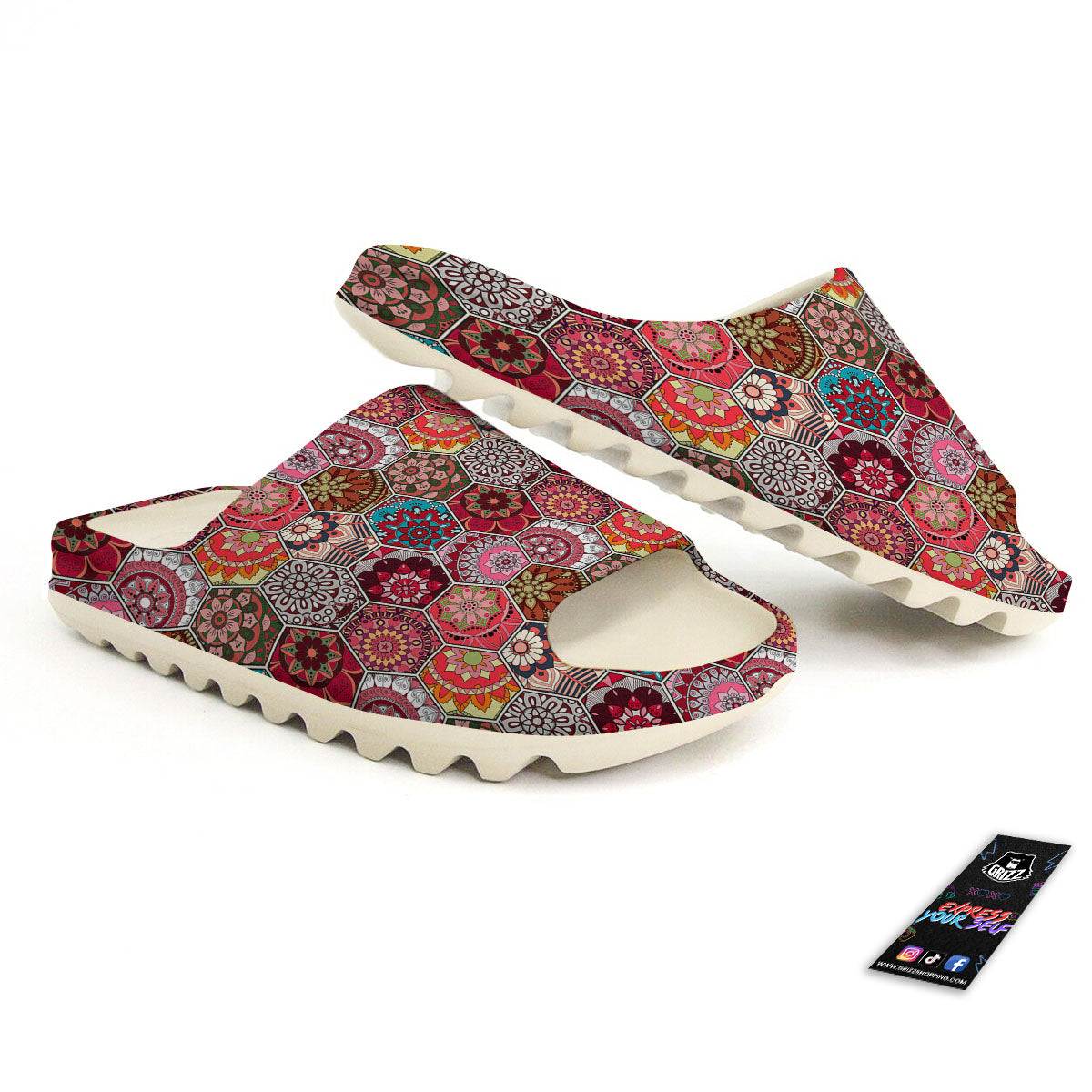 Patchwork Indian Print Pattern Sandals-grizzshop