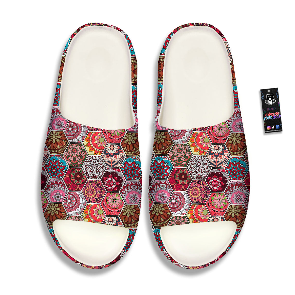Patchwork Indian Print Pattern Sandals-grizzshop