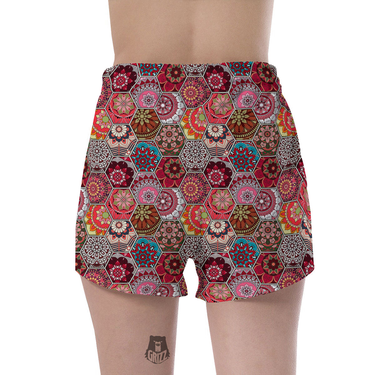 Patchwork Indian Print Pattern Women's Shorts-grizzshop