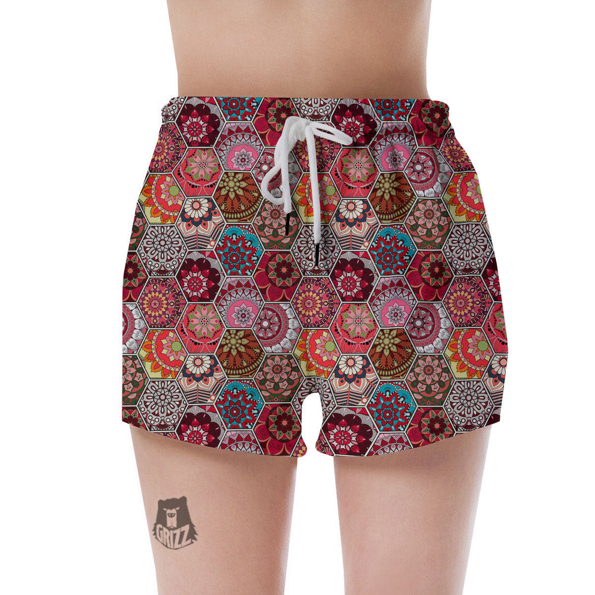 Patchwork Indian Print Pattern Women's Shorts-grizzshop