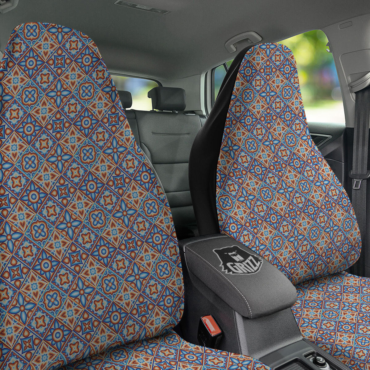 Patchwork Mosaic Print Pattern Car Seat Covers-grizzshop
