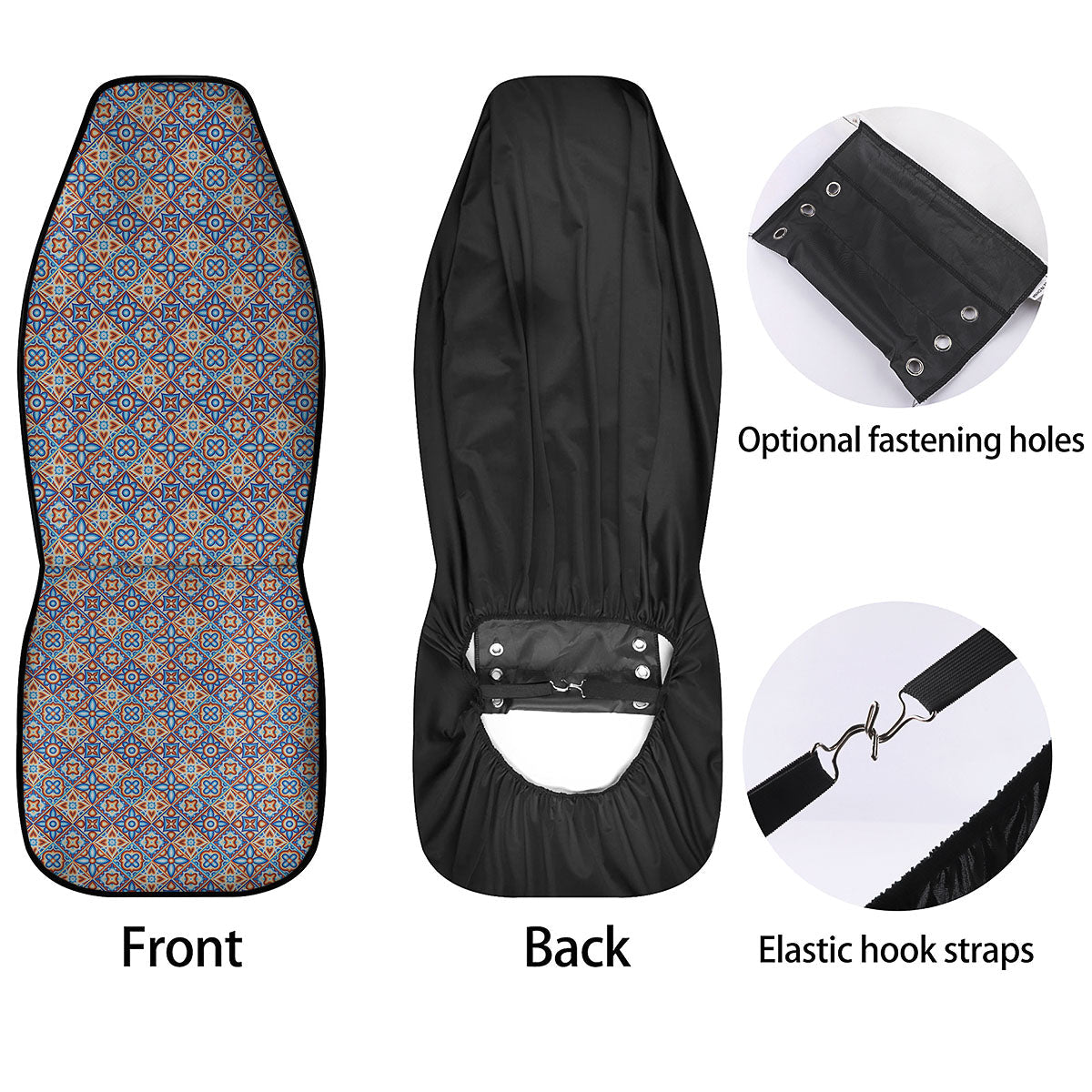 Patchwork Mosaic Print Pattern Car Seat Covers-grizzshop