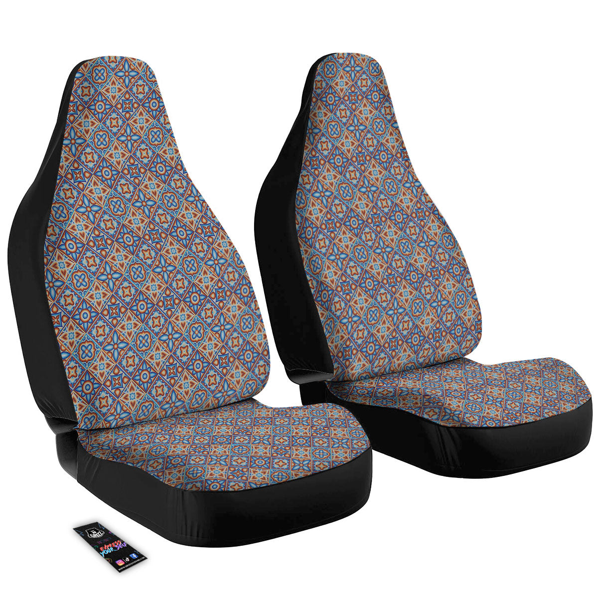 Patchwork Mosaic Print Pattern Car Seat Covers-grizzshop
