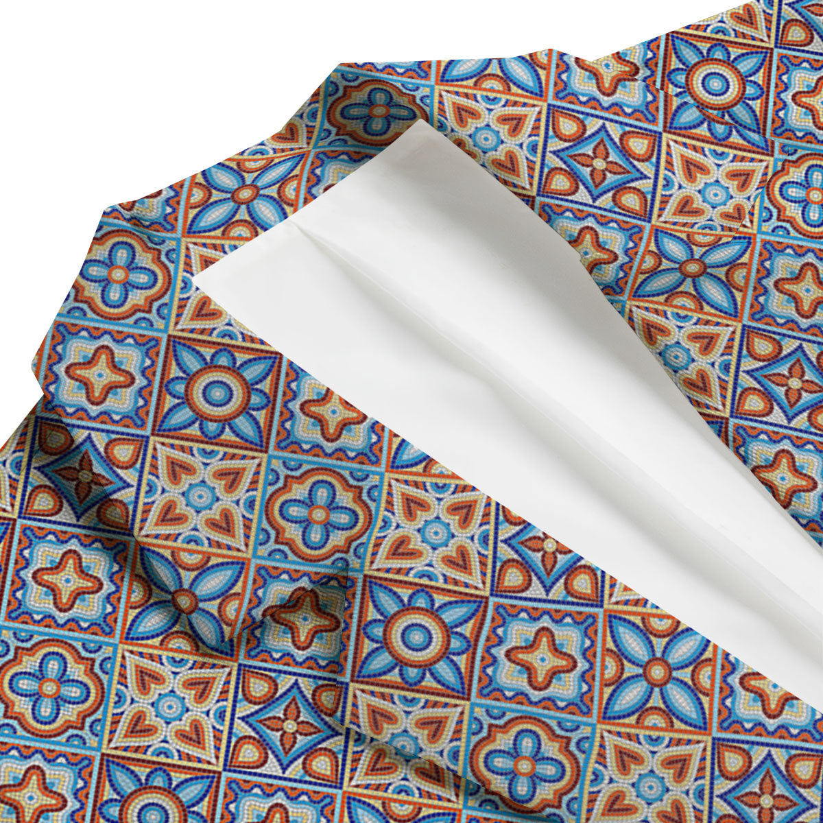 Patchwork Mosaic Print Pattern Men's Blazer-grizzshop