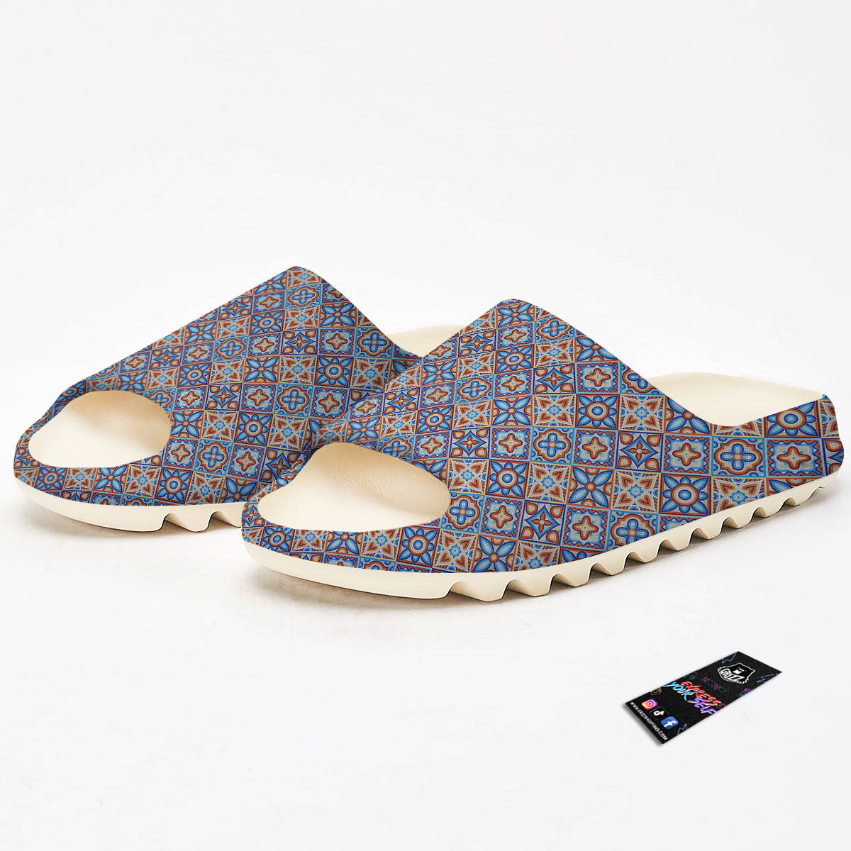 Patchwork Mosaic Print Pattern Sandals-grizzshop