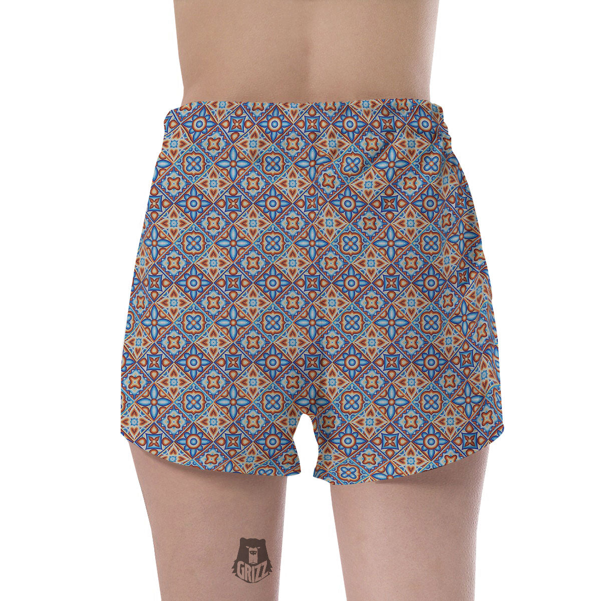 Patchwork Mosaic Print Pattern Women's Shorts-grizzshop