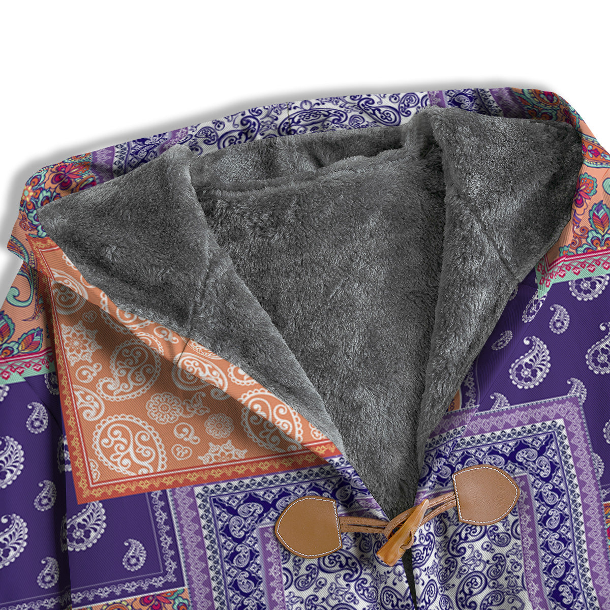 Patchwork Paisley Blue And Orange Print Pattern Men's Windbreaker Jacket-grizzshop