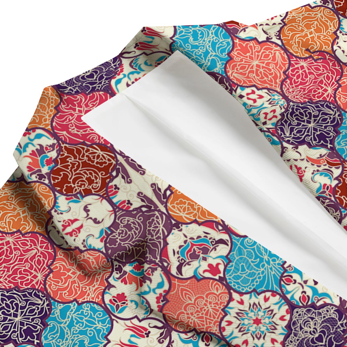 Patchwork Pattern Print Men's Blazer-grizzshop