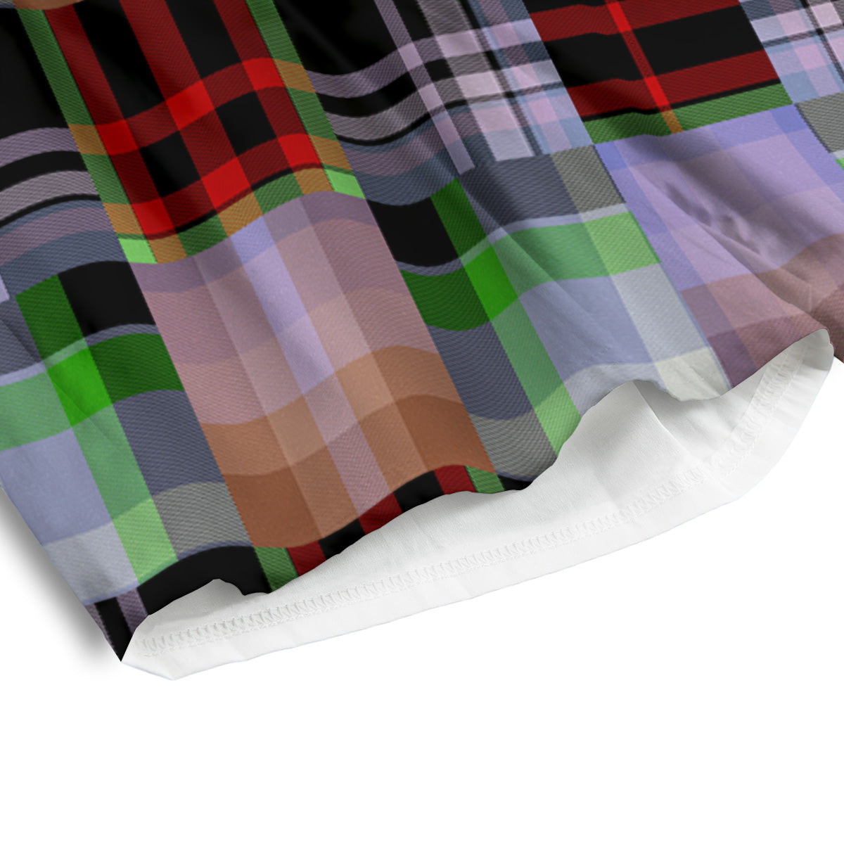 Patchwork Plaid Madras Print Pattern Men's Athletic Shorts
