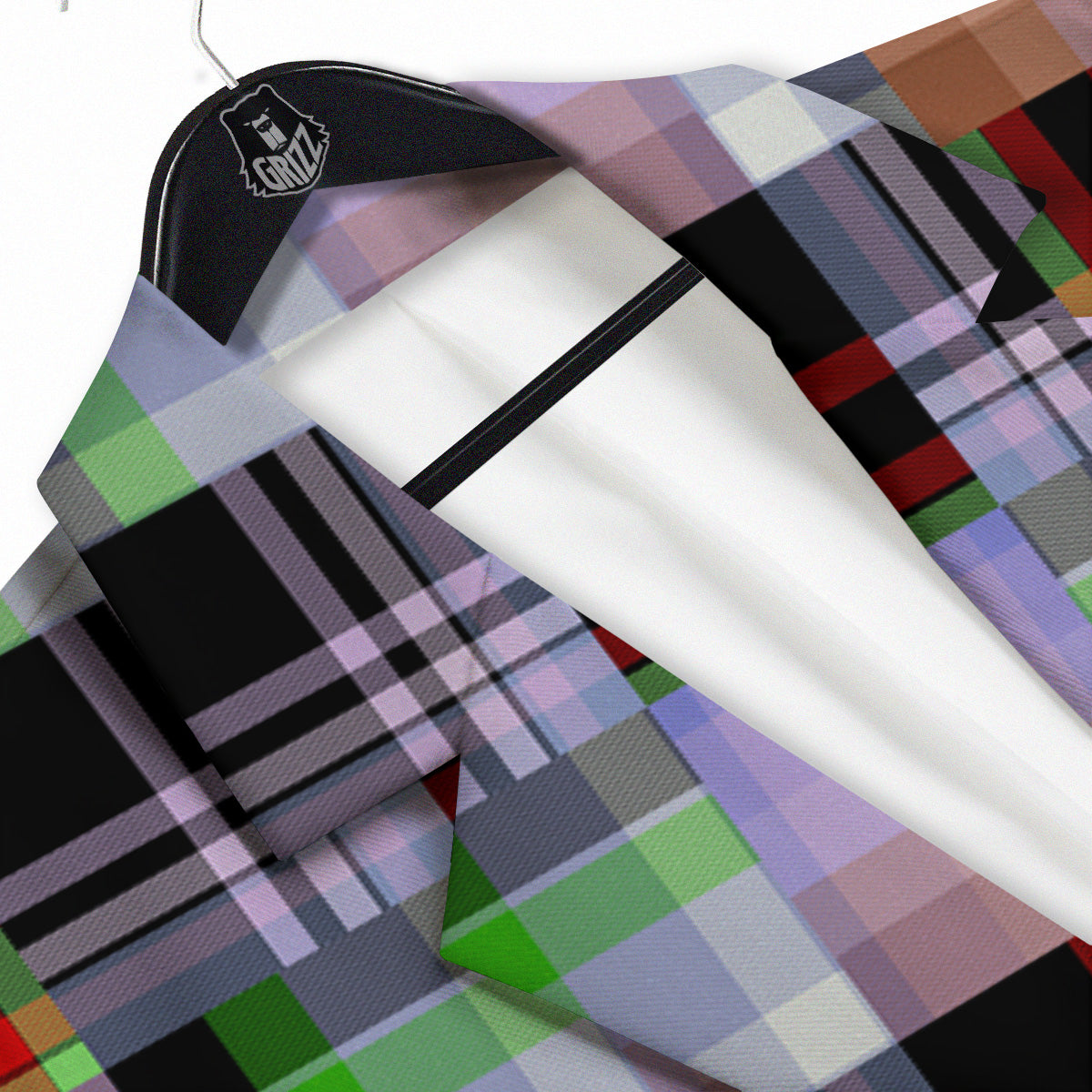 Patchwork Plaid Madras Print Pattern Men's Sport Coat-grizzshop