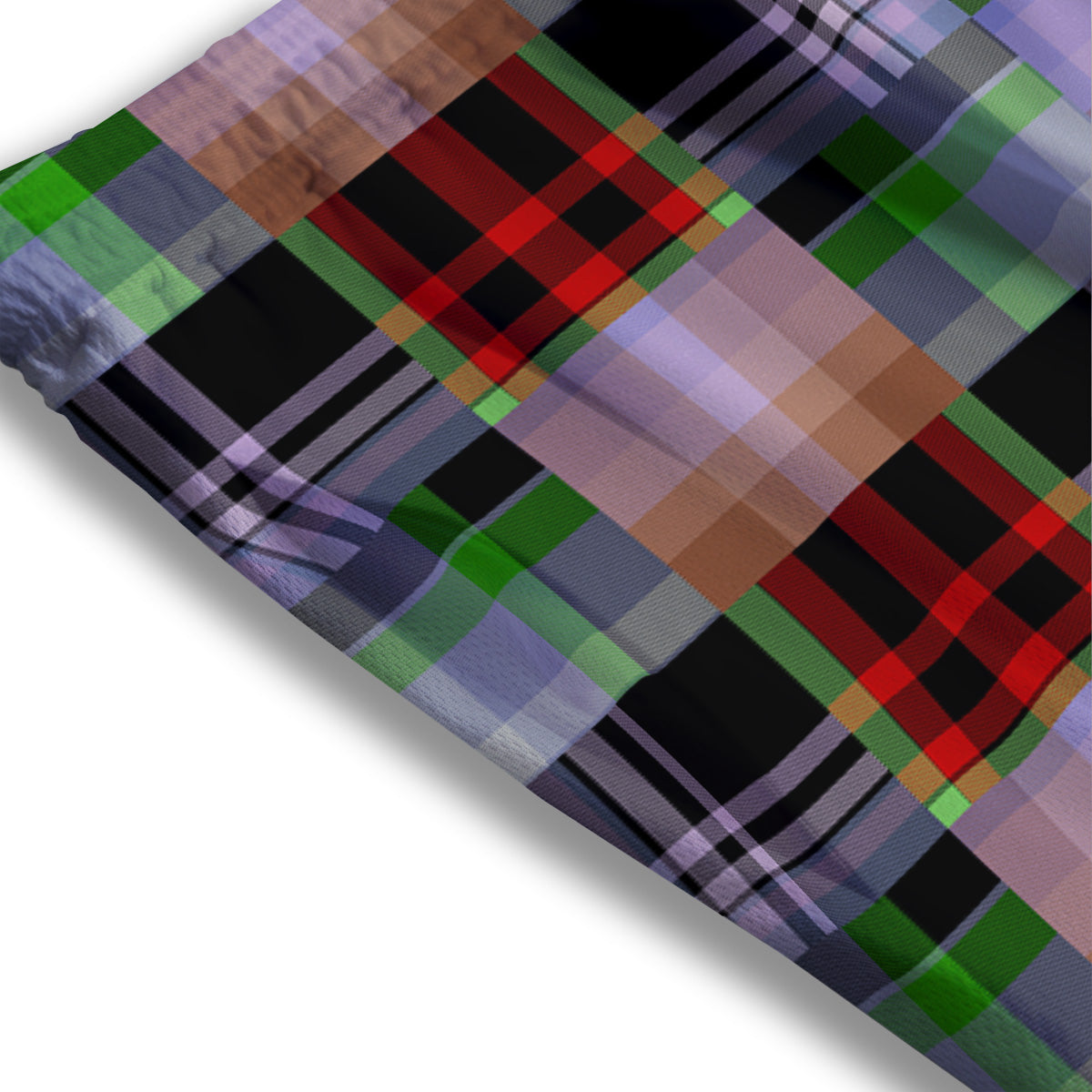Patchwork Plaid Madras Print Pattern Mesh Shorts-grizzshop