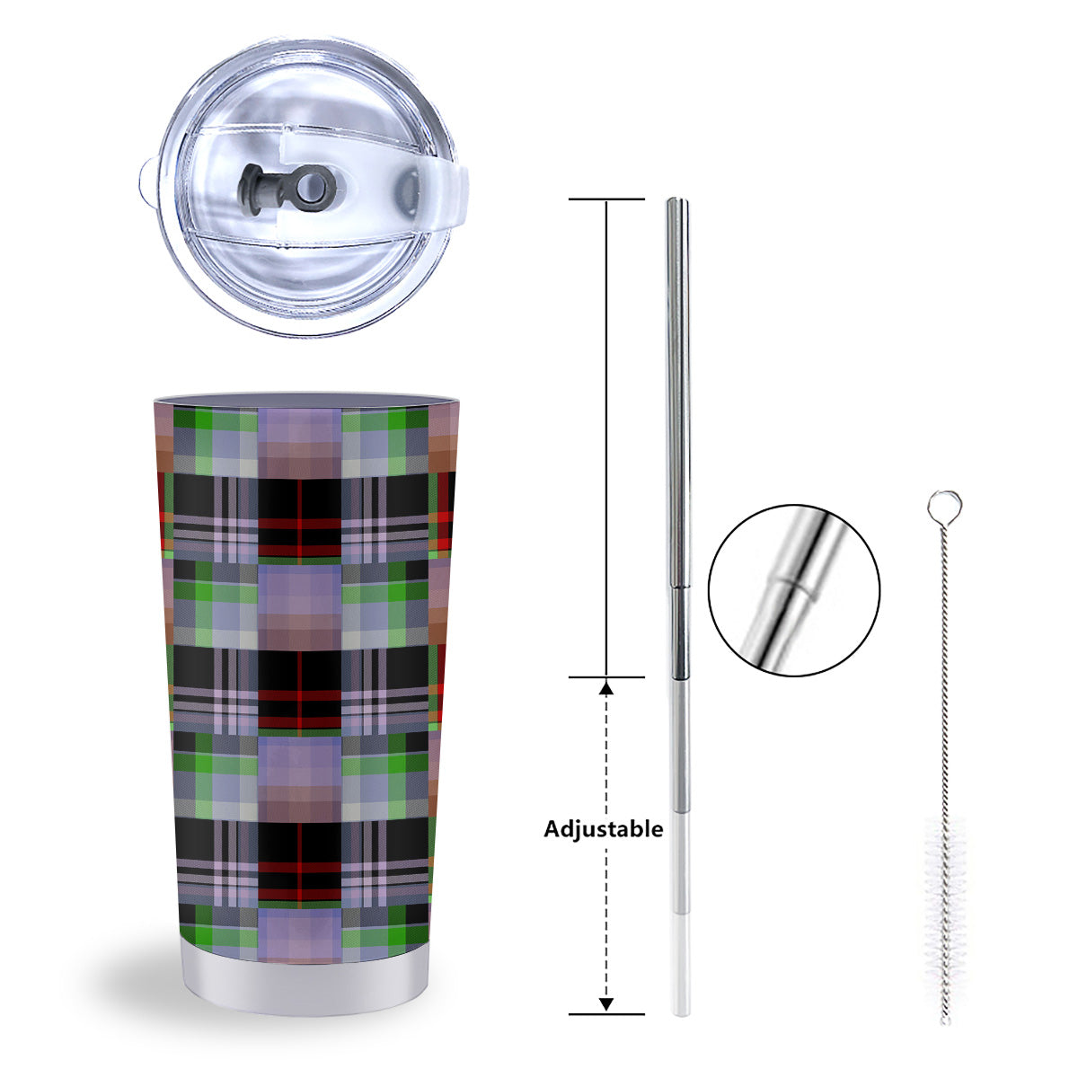 Patchwork Plaid Madras Print Pattern Tumbler-grizzshop
