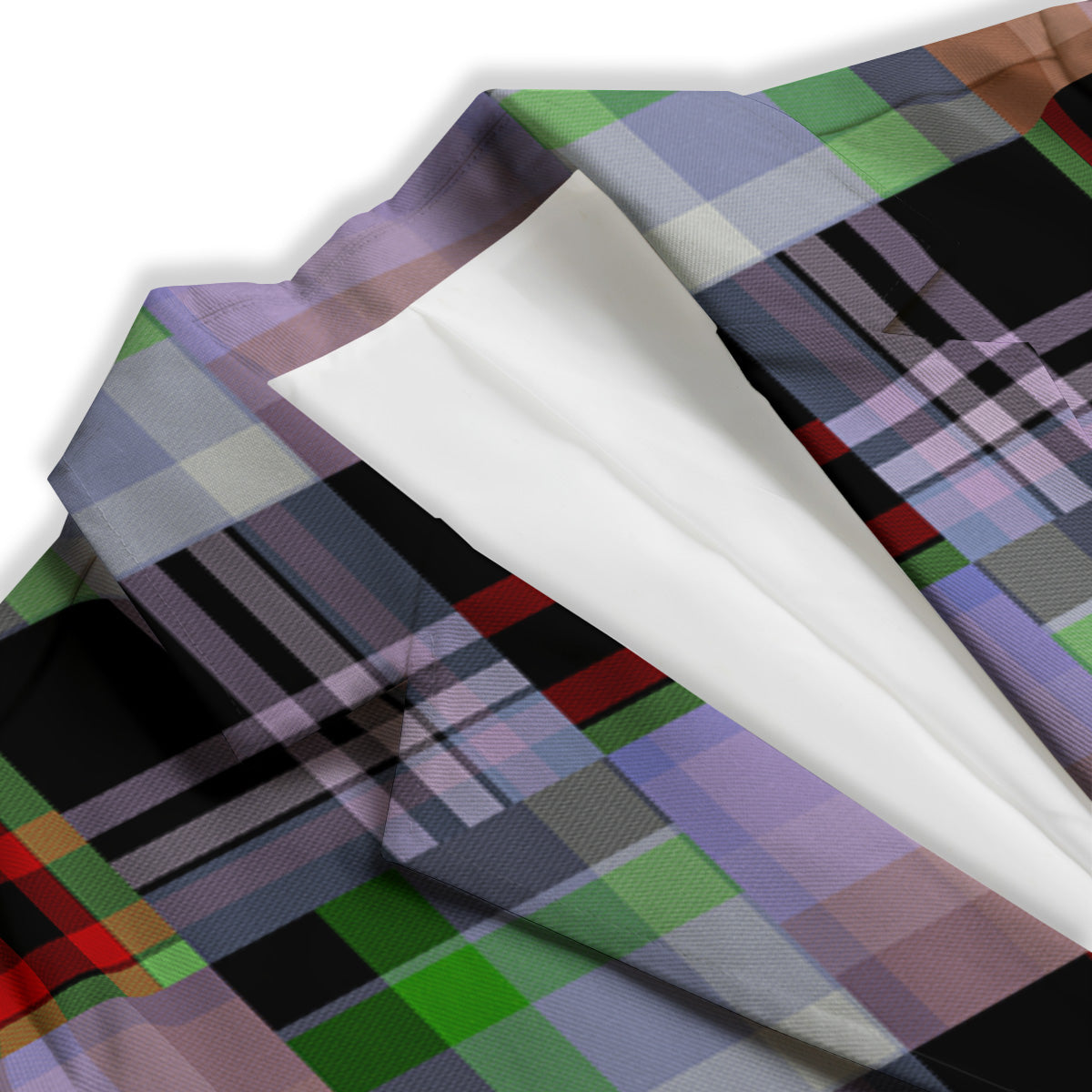 Patchwork Plaid Madras Print Pattern Women's Blazer-grizzshop
