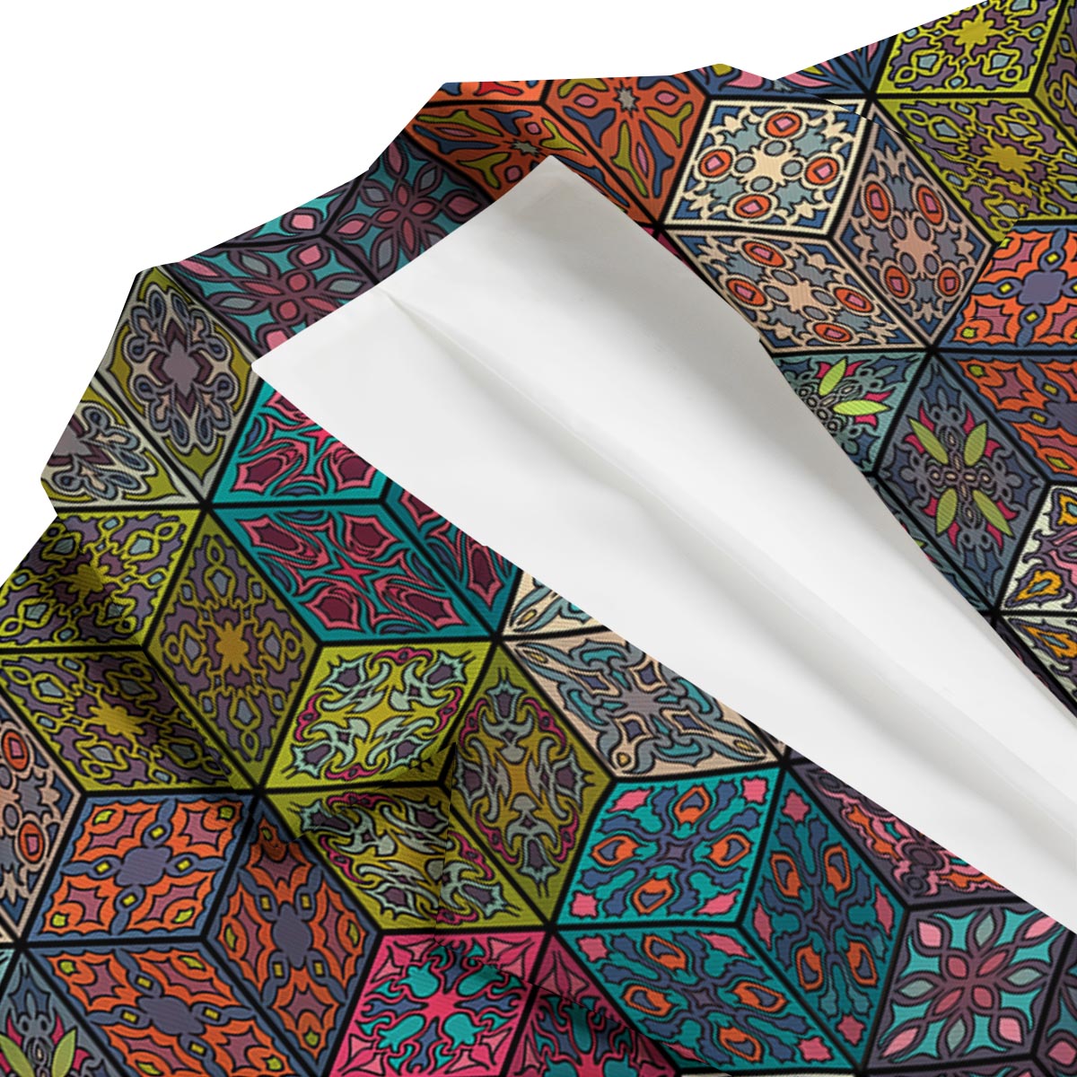 Patchwork Print Pattern Men's Blazer-grizzshop
