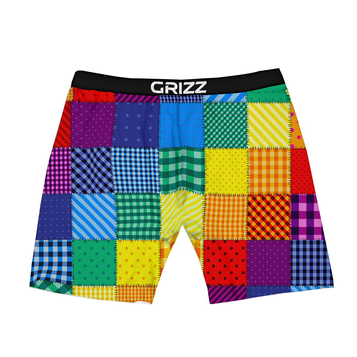 Patchwork Rainbow Print Pattern Boxer Briefs-grizzshop