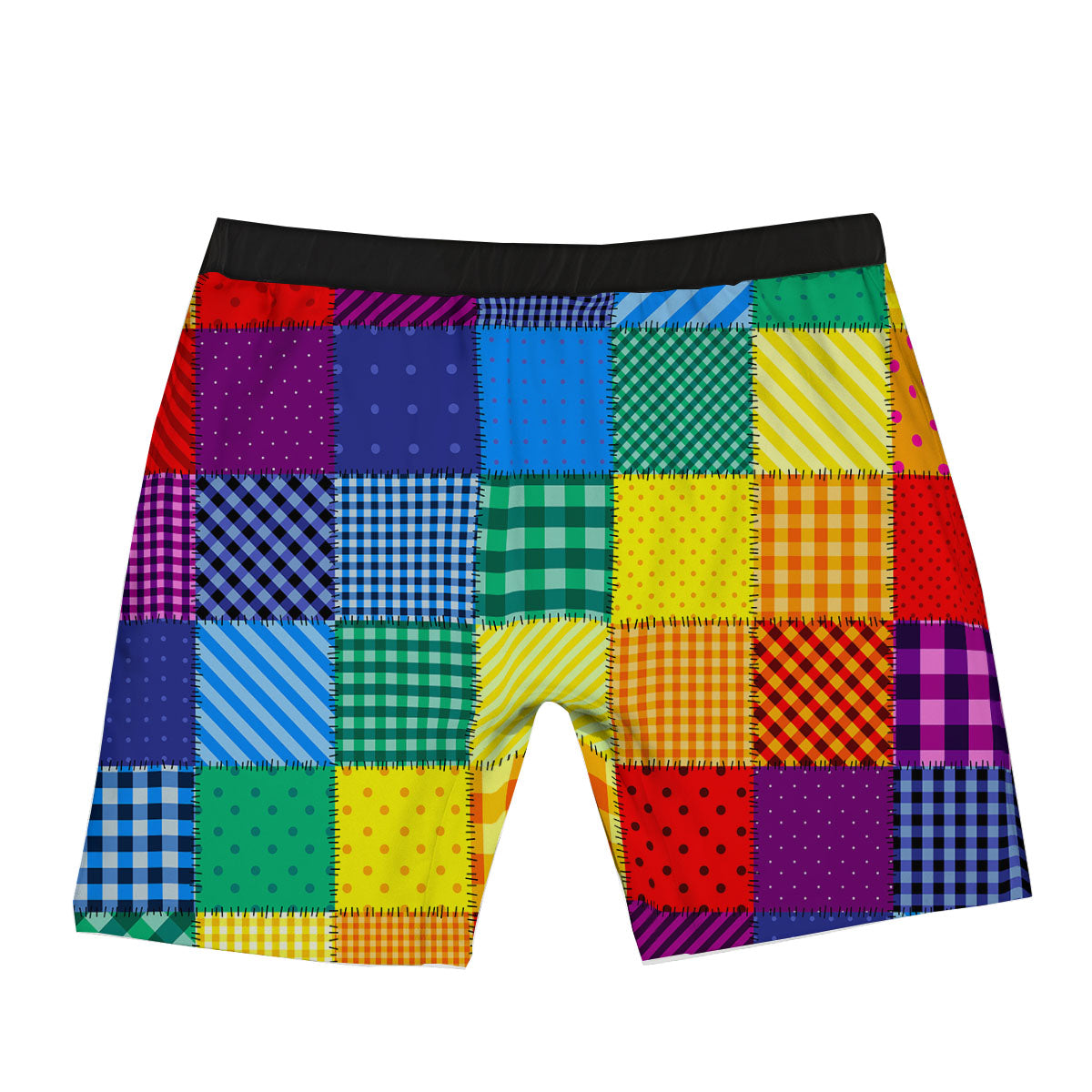 Patchwork Rainbow Print Pattern Boxer Briefs-grizzshop