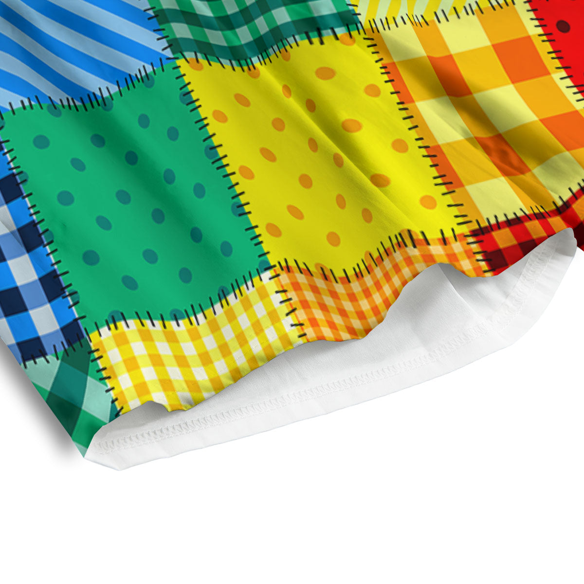 Patchwork Rainbow Print Pattern Men's Athletic Shorts-grizzshop
