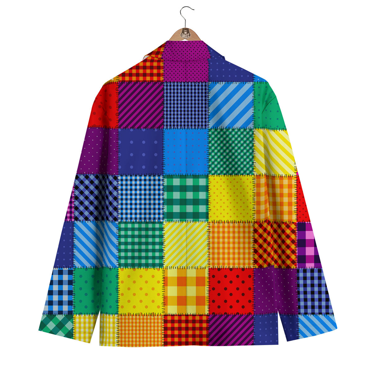 Patchwork Rainbow Print Pattern Men's Blazer-grizzshop