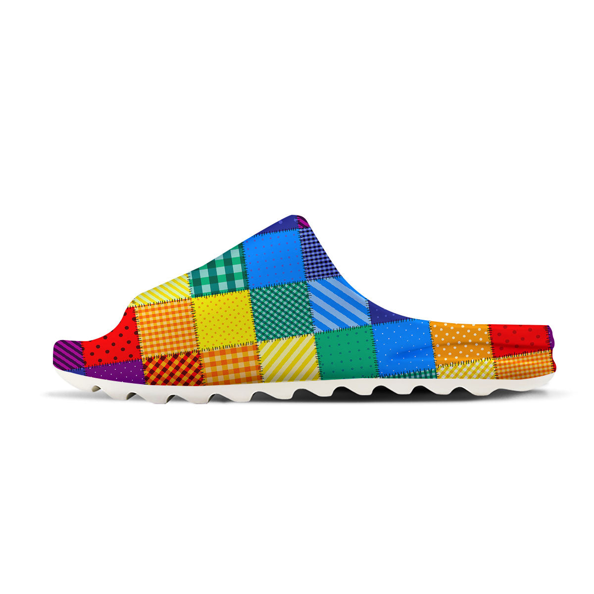 Patchwork Rainbow Print Pattern Sandals-grizzshop