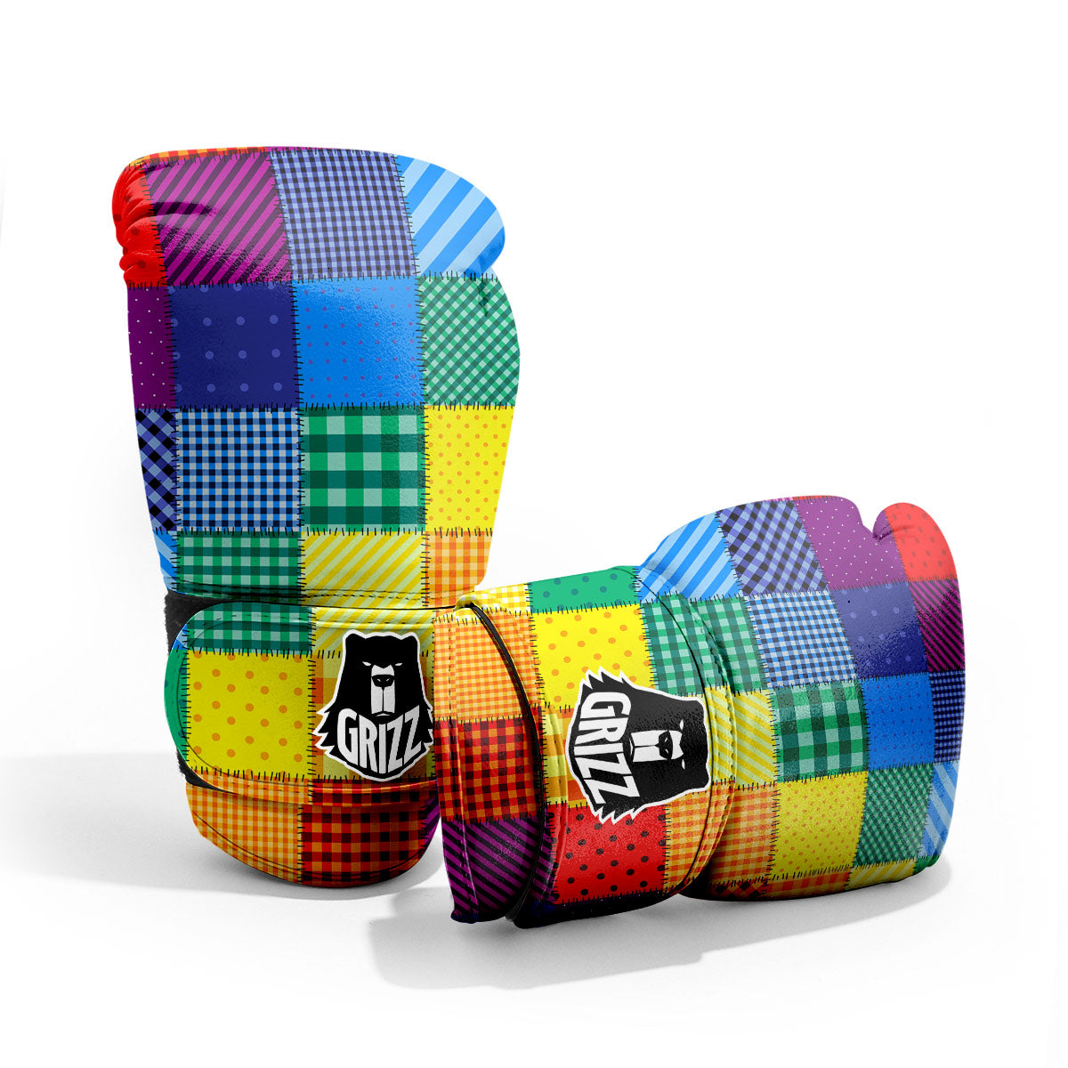 Patchwork Rainbow Print Pattern Pro Boxing Glove