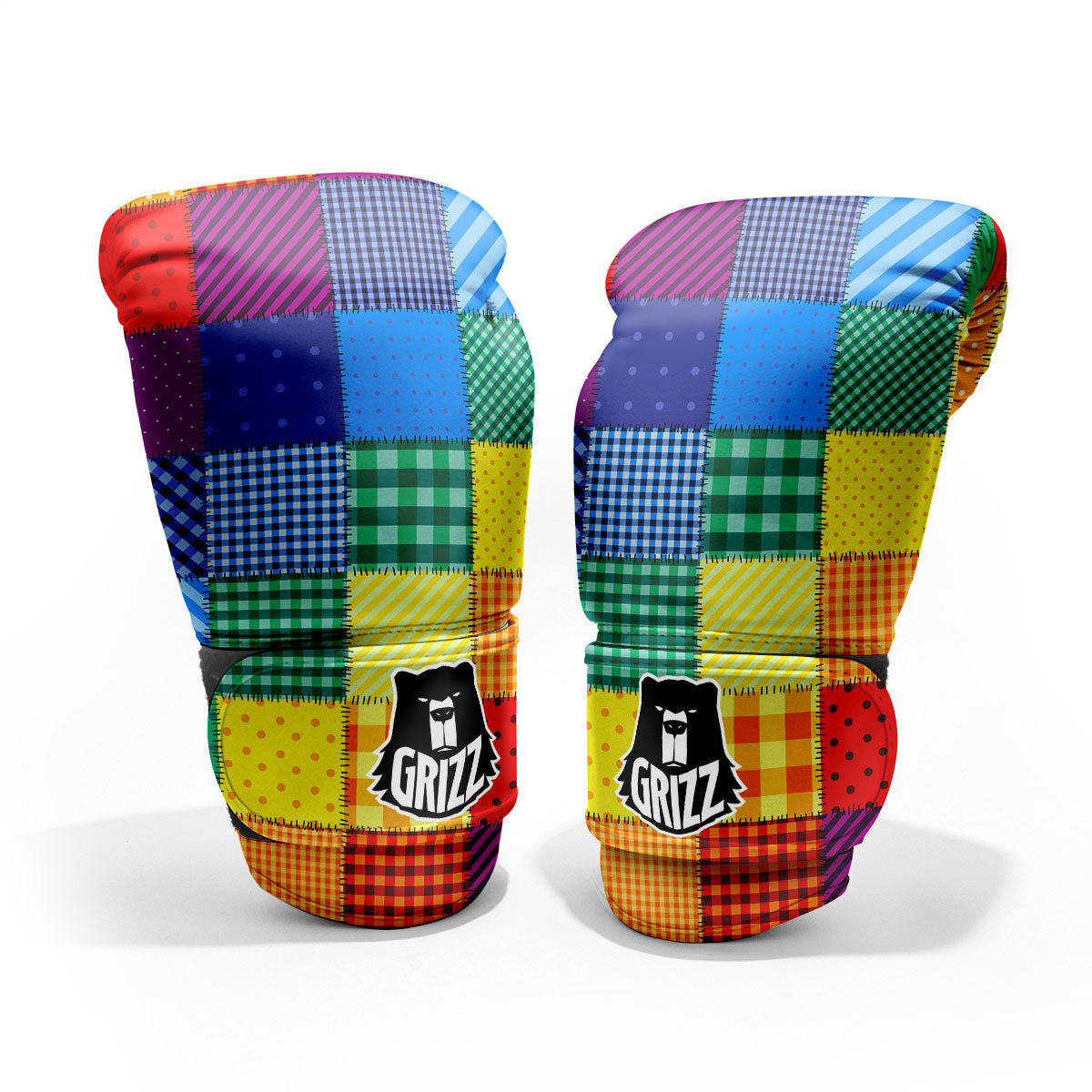 Patchwork Rainbow Print Pattern Pro Boxing Glove