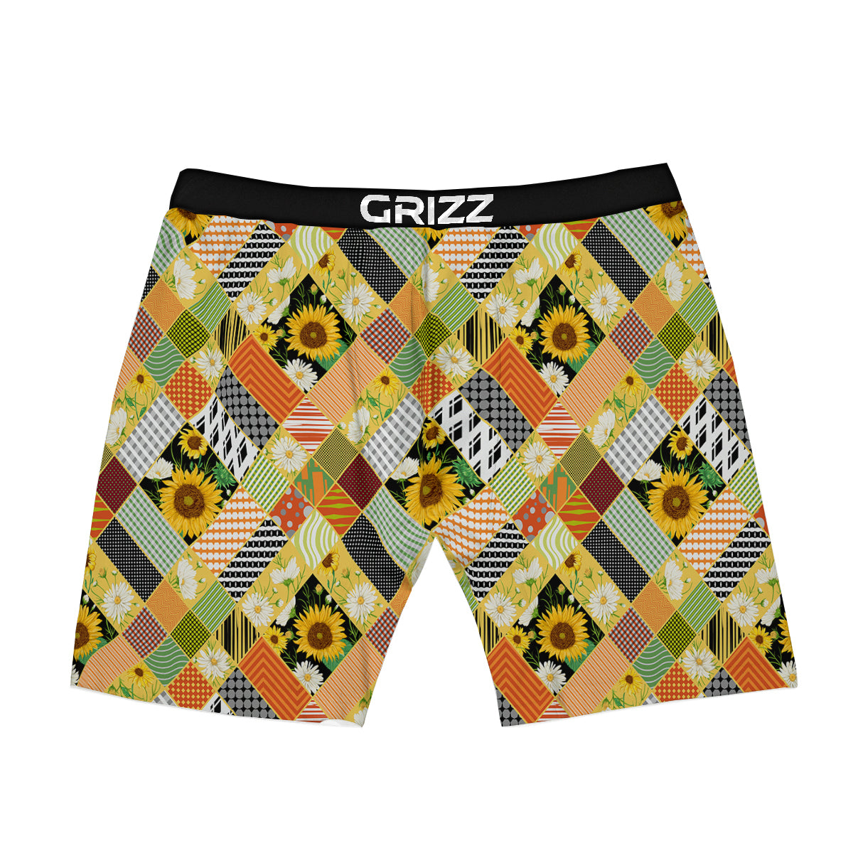 Patchwork Sunflowers Print Boxer Briefs-grizzshop