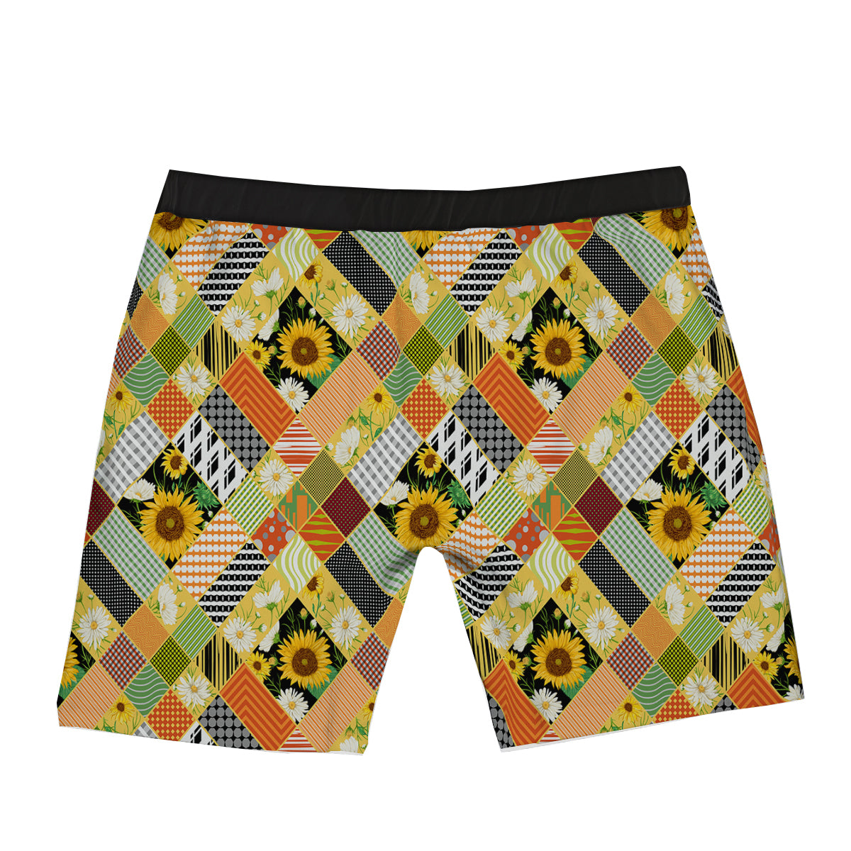 Patchwork Sunflowers Print Boxer Briefs-grizzshop