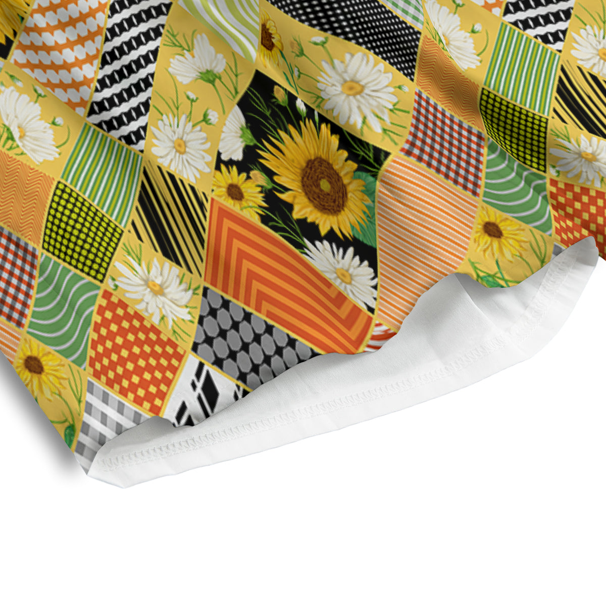 Patchwork Sunflowers Print Men's Athletic Shorts