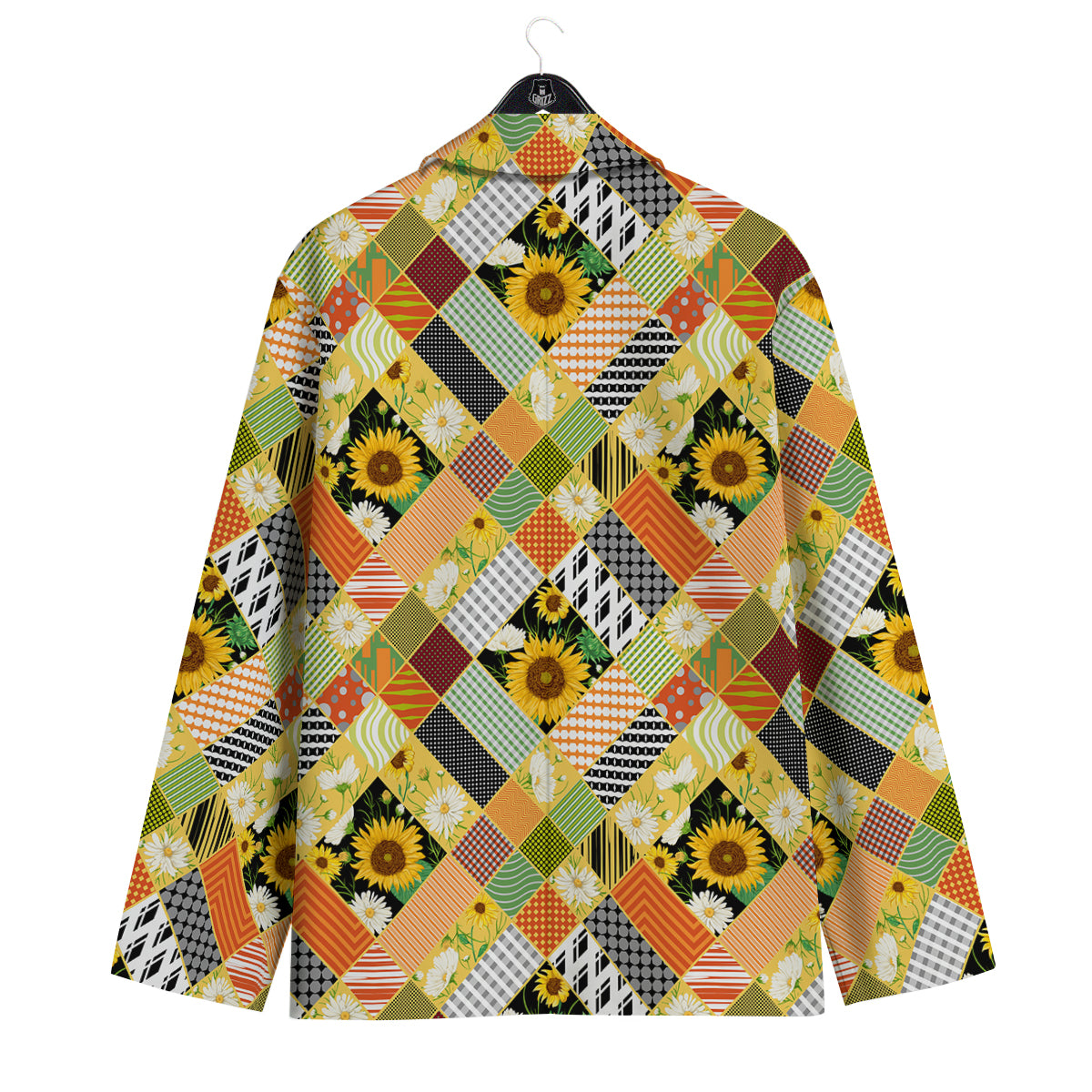 Patchwork Sunflowers Print Men's Sport Coat-grizzshop