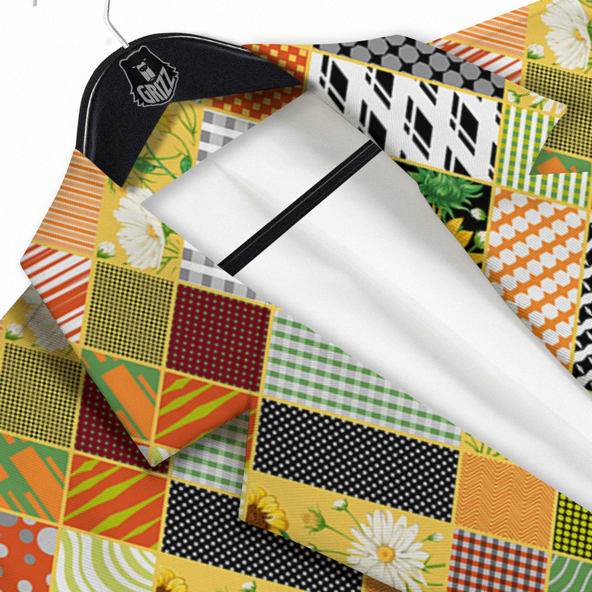 Patchwork Sunflowers Print Men's Sport Coat-grizzshop