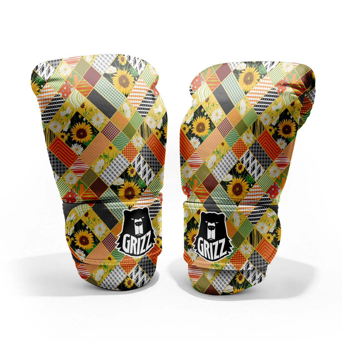 Patchwork Sunflowers Print Pro Boxing Glove