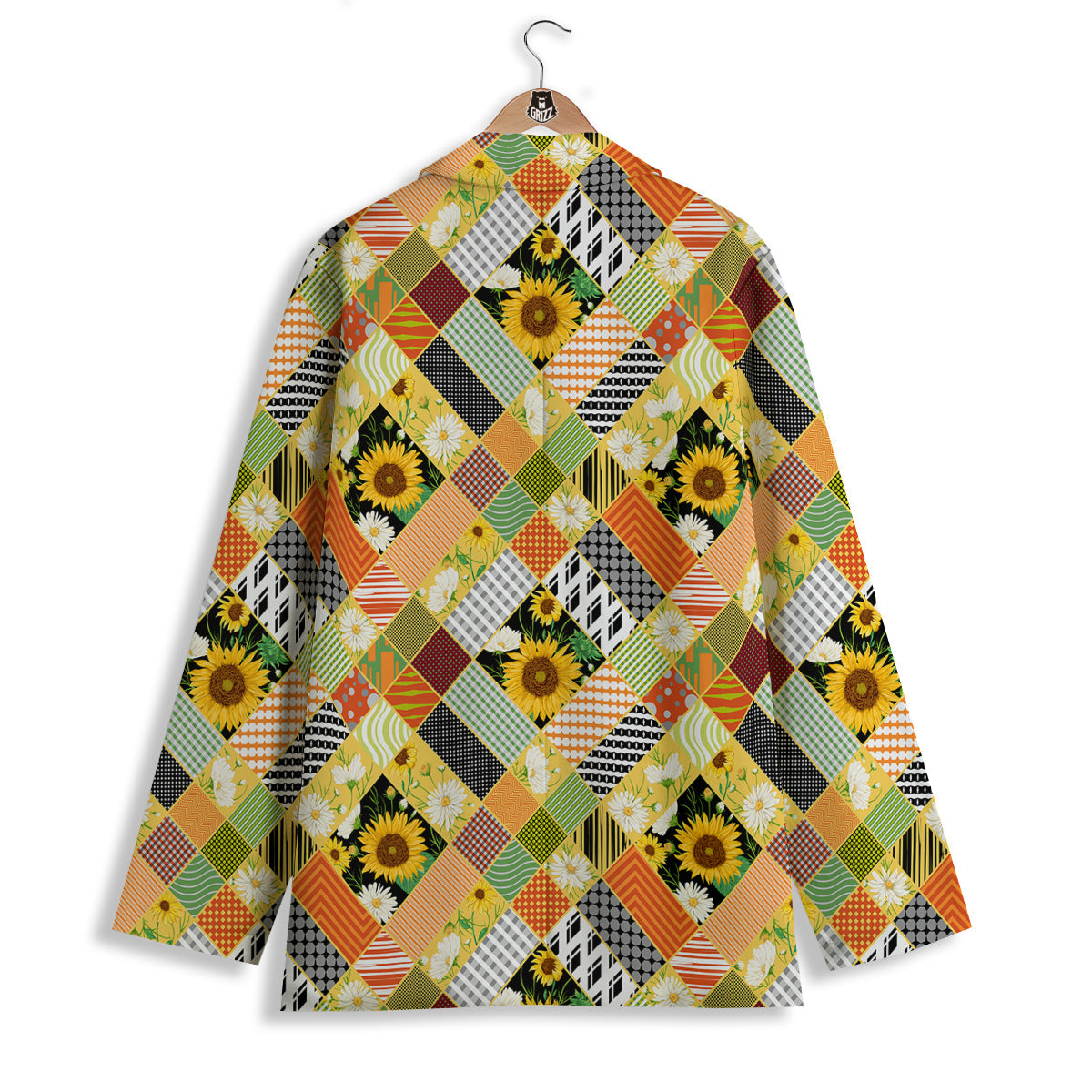 Patchwork Sunflowers Print Women's Blazer-grizzshop