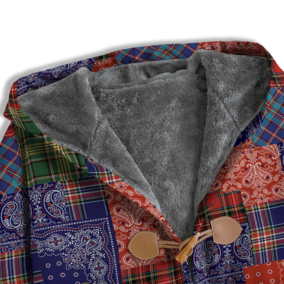 Patchwork Tartan And Bandana Print Pattern Men's Windbreaker Jacket-grizzshop