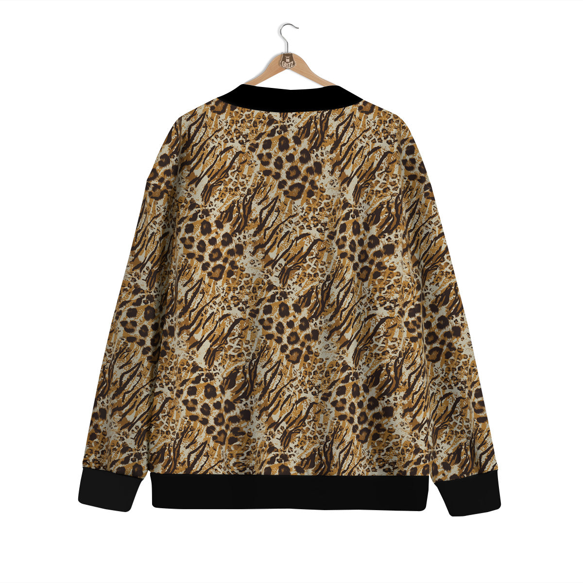 Patchwork Tiger Skin Print Pattern Cardigan-grizzshop