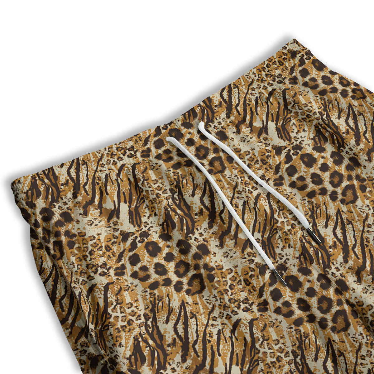 Patchwork Tiger Skin Print Pattern Men's Athletic Shorts