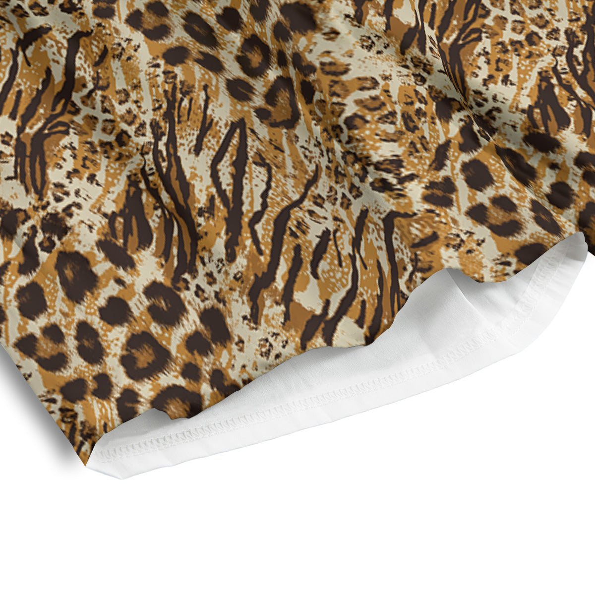 Patchwork Tiger Skin Print Pattern Men's Athletic Shorts