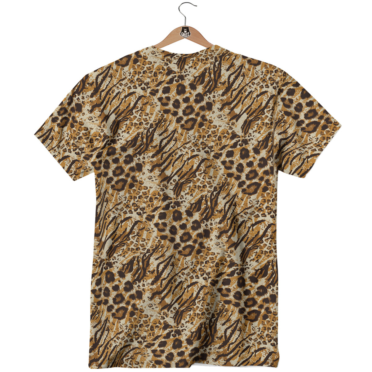 Patchwork Tiger Skin Print Pattern T-Shirt-grizzshop