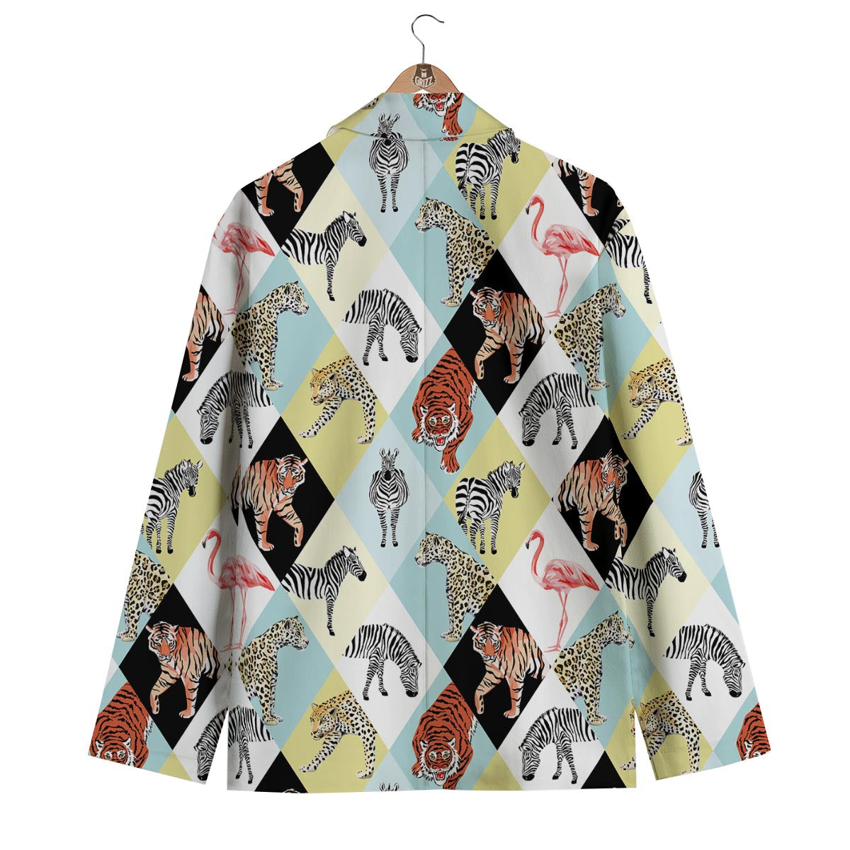 Patchwork Tropical Animal Men's Blazer-grizzshop
