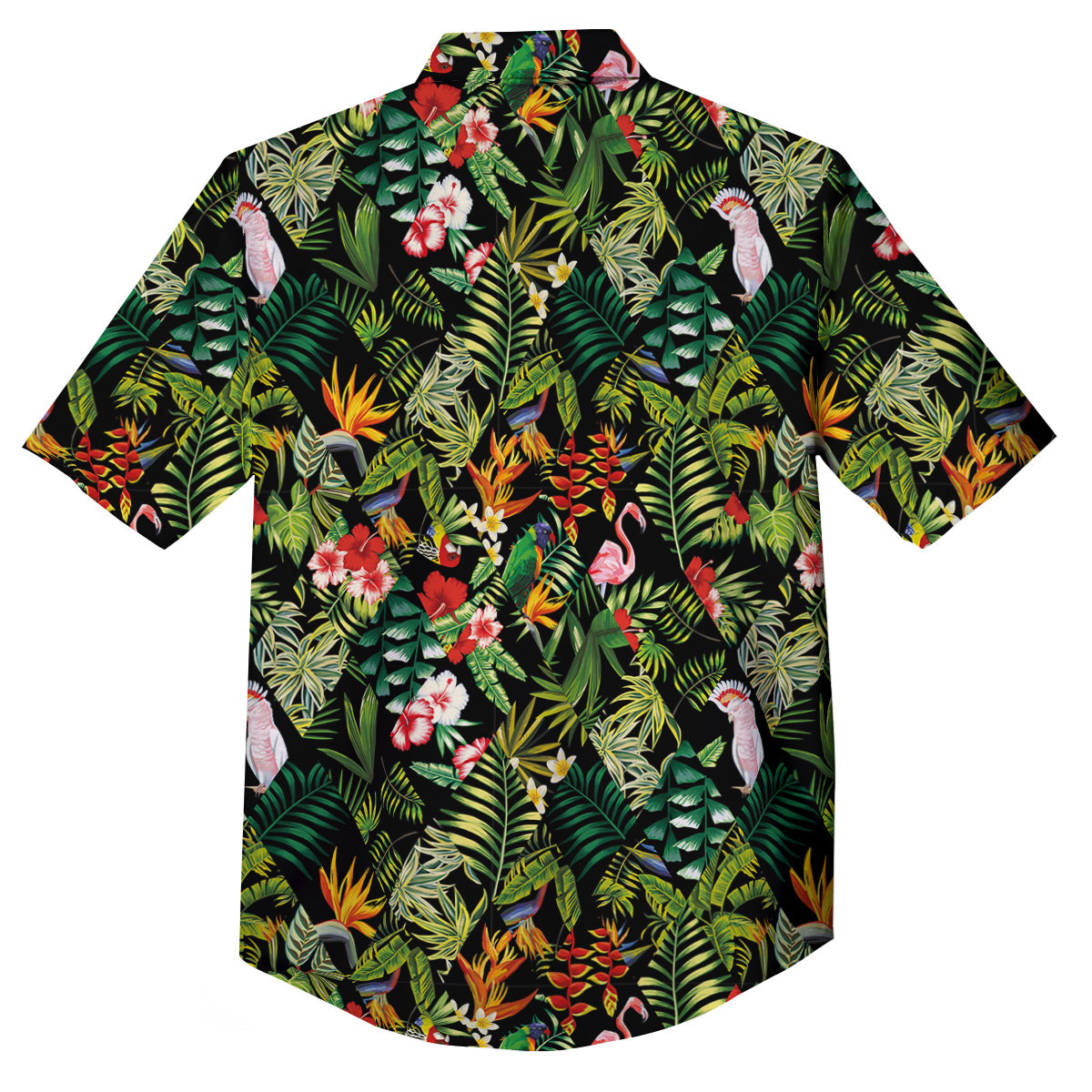 Patchwork Tropical Print Pattern Button Up Shirt-grizzshop