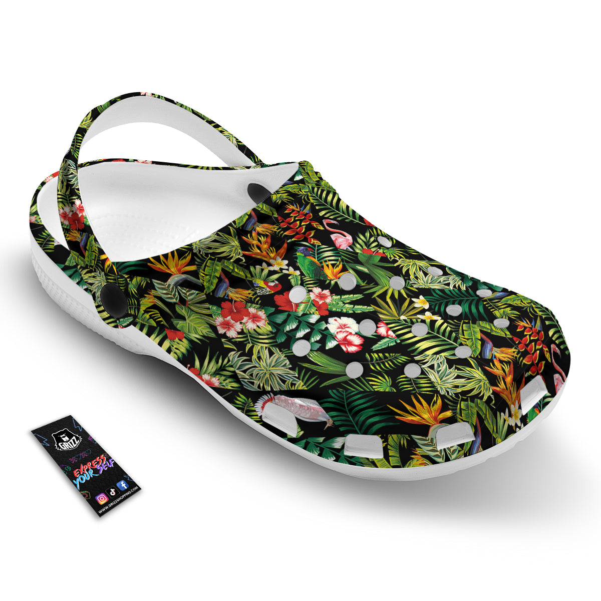Patchwork Tropical Print Pattern Clog-grizzshop